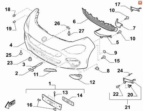 Paraurti anteriore fiat 124 - paraurti,